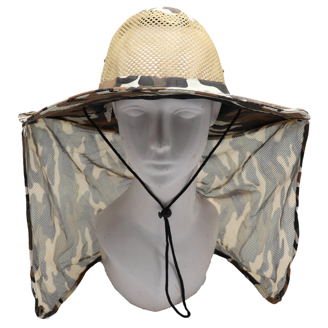 Bucket Flap Boonie Slouch Brim Mesh Crown Neck Uv Protect Breathable Desert Camo
