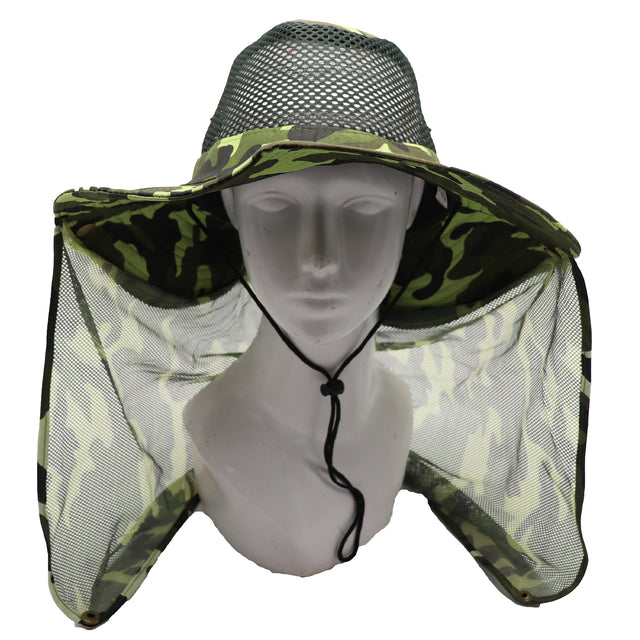 Bucket Flap Boonie Slouch Brim Mesh Crown Neck Uv Protect Breathable Forest Camo