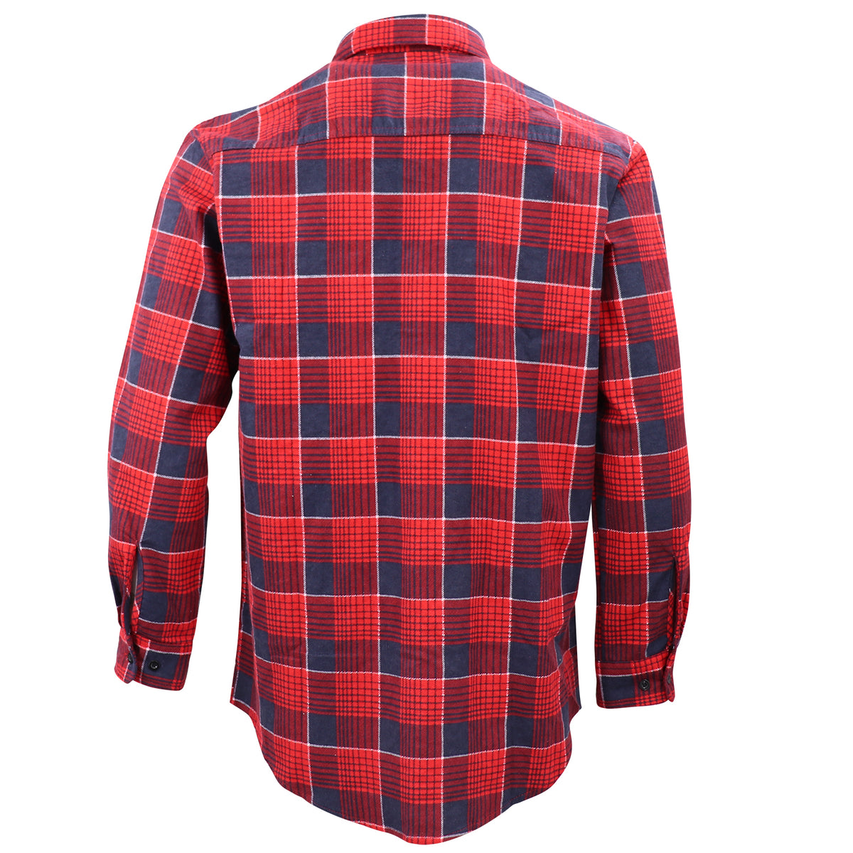 Men's 100% Cotton Flannelette Shirt Long Sleeve Plaid Check Flannel w Pockets