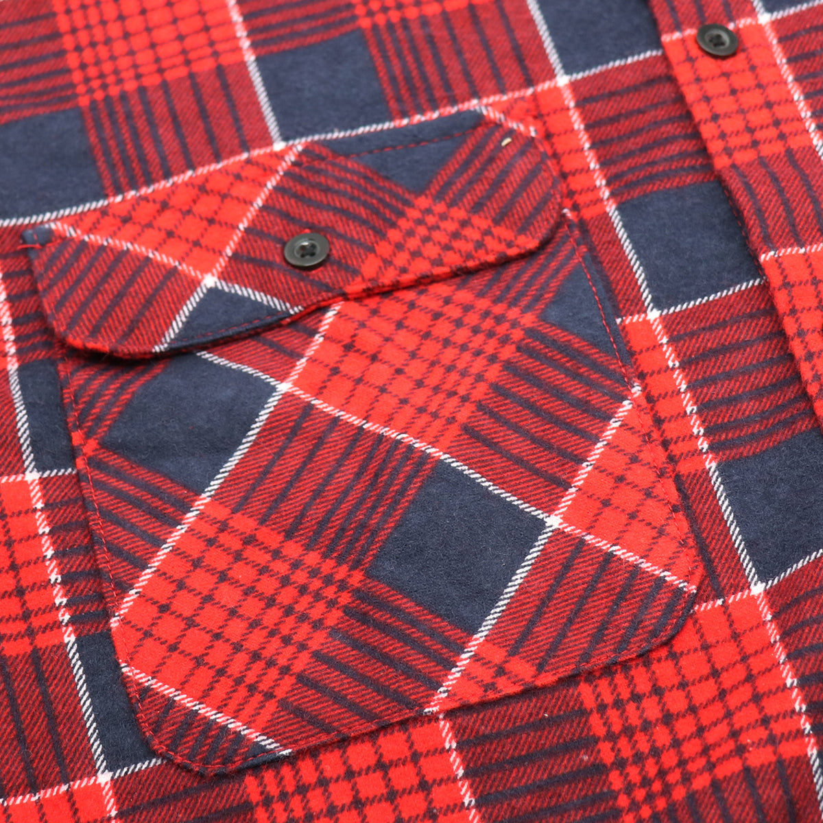 Men's 100% Cotton Flannelette Shirt Long Sleeve Plaid Check Flannel w Pockets