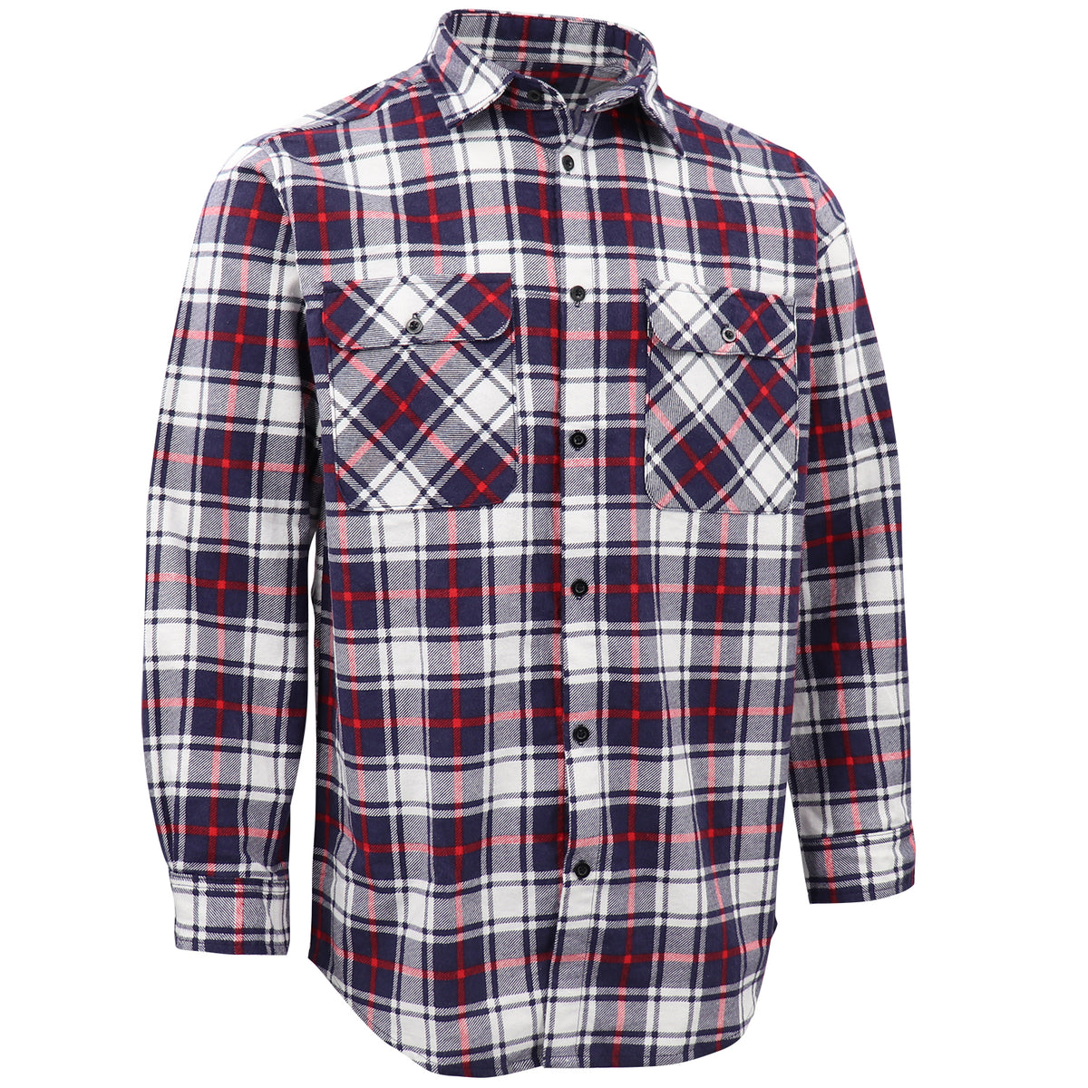 Men's 100% Cotton Flannelette Shirt Long Sleeve Plaid Check Flannel w Pockets