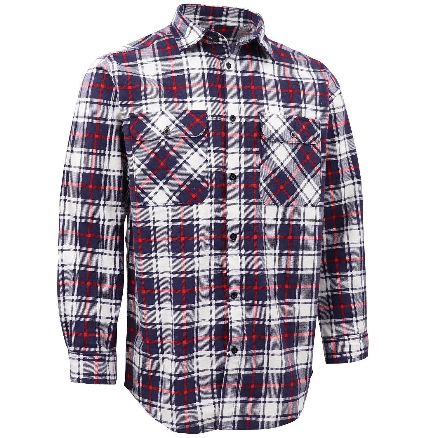 Men's 100% Cotton Flannelette Shirt Long Sleeve Plaid Check Flannel w Pockets