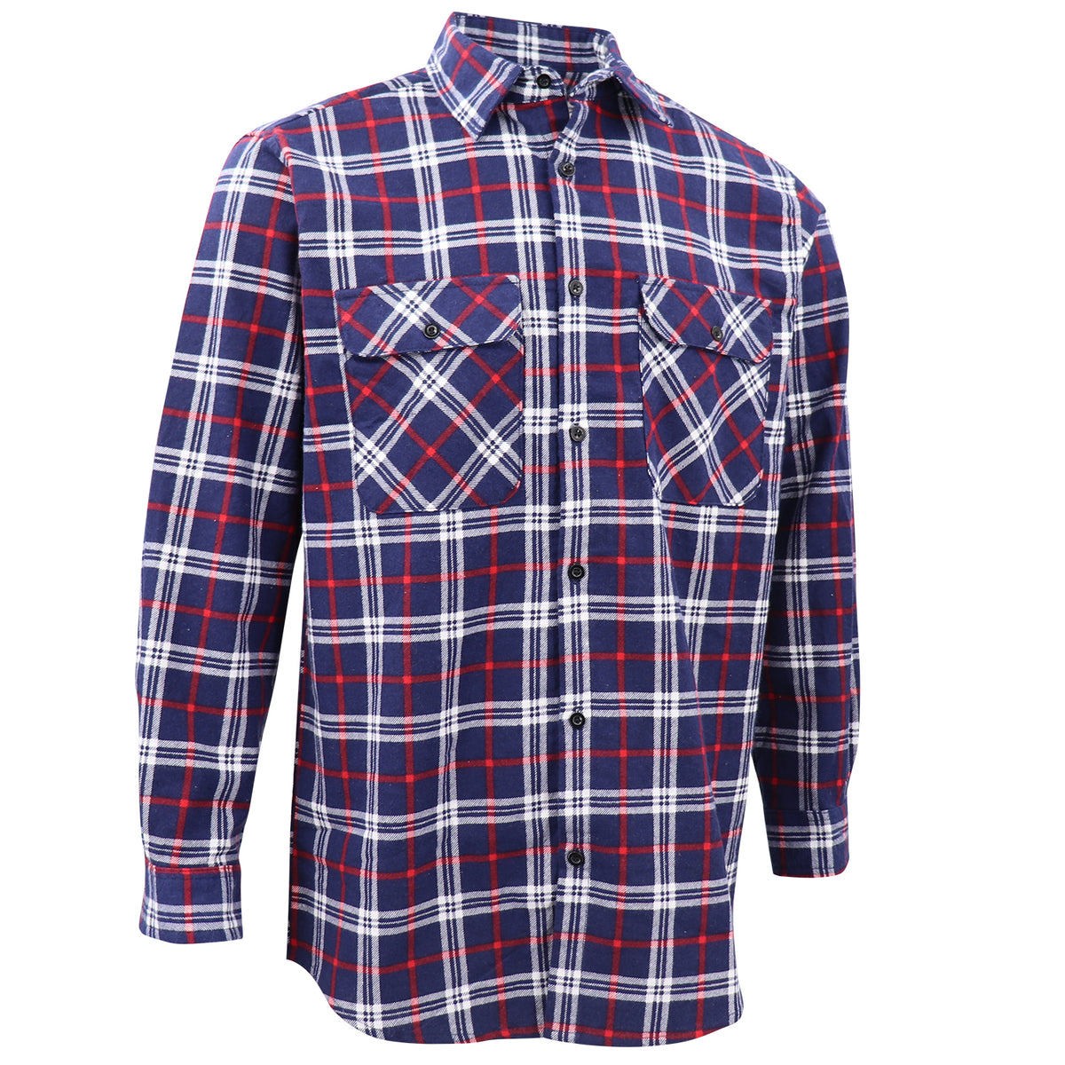 Men's 100% Cotton Flannelette Shirt Long Sleeve Plaid Check Flannel w Pockets
