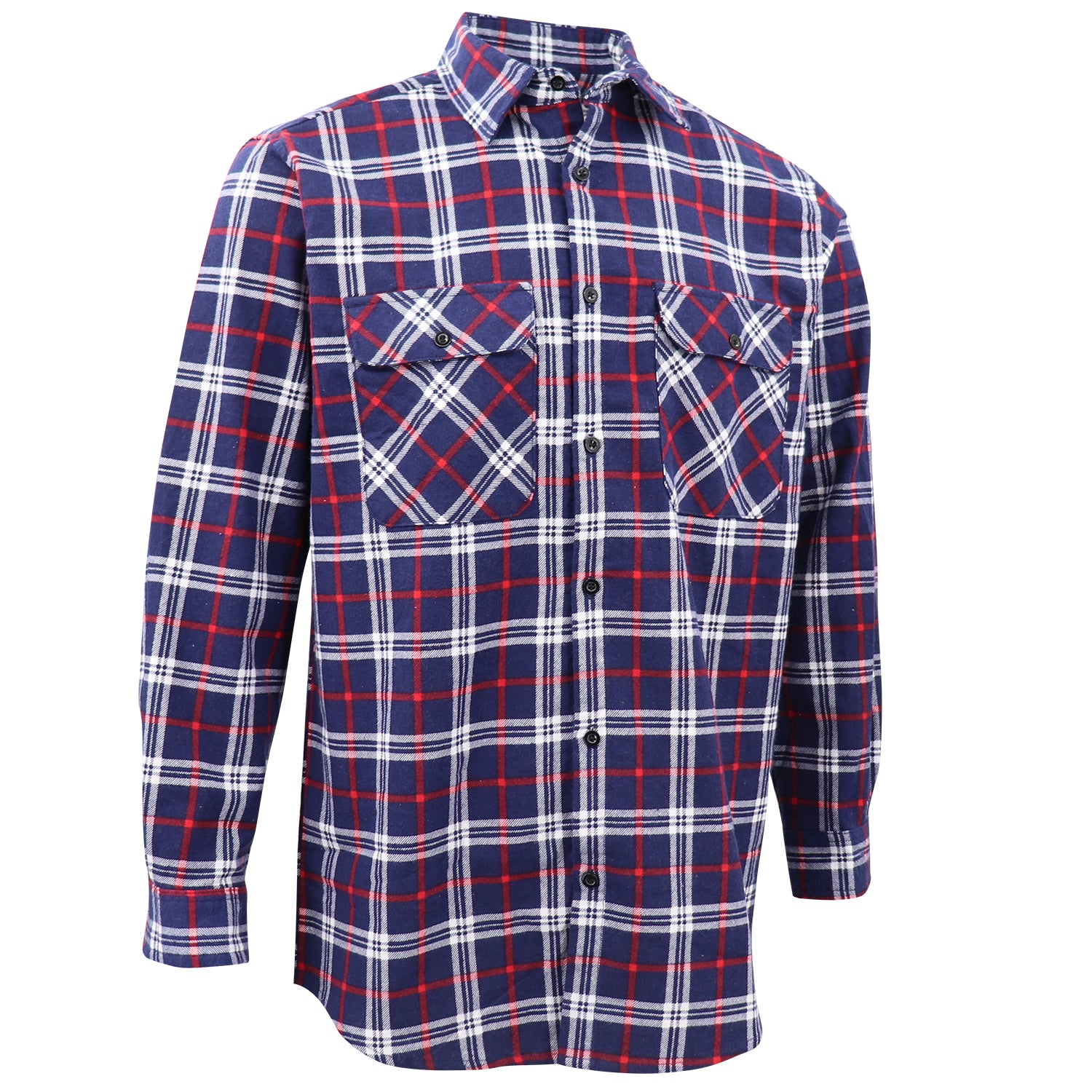 Men's 100% Cotton Flannelette Shirt Long Sleeve Plaid Check Flannel w Pockets