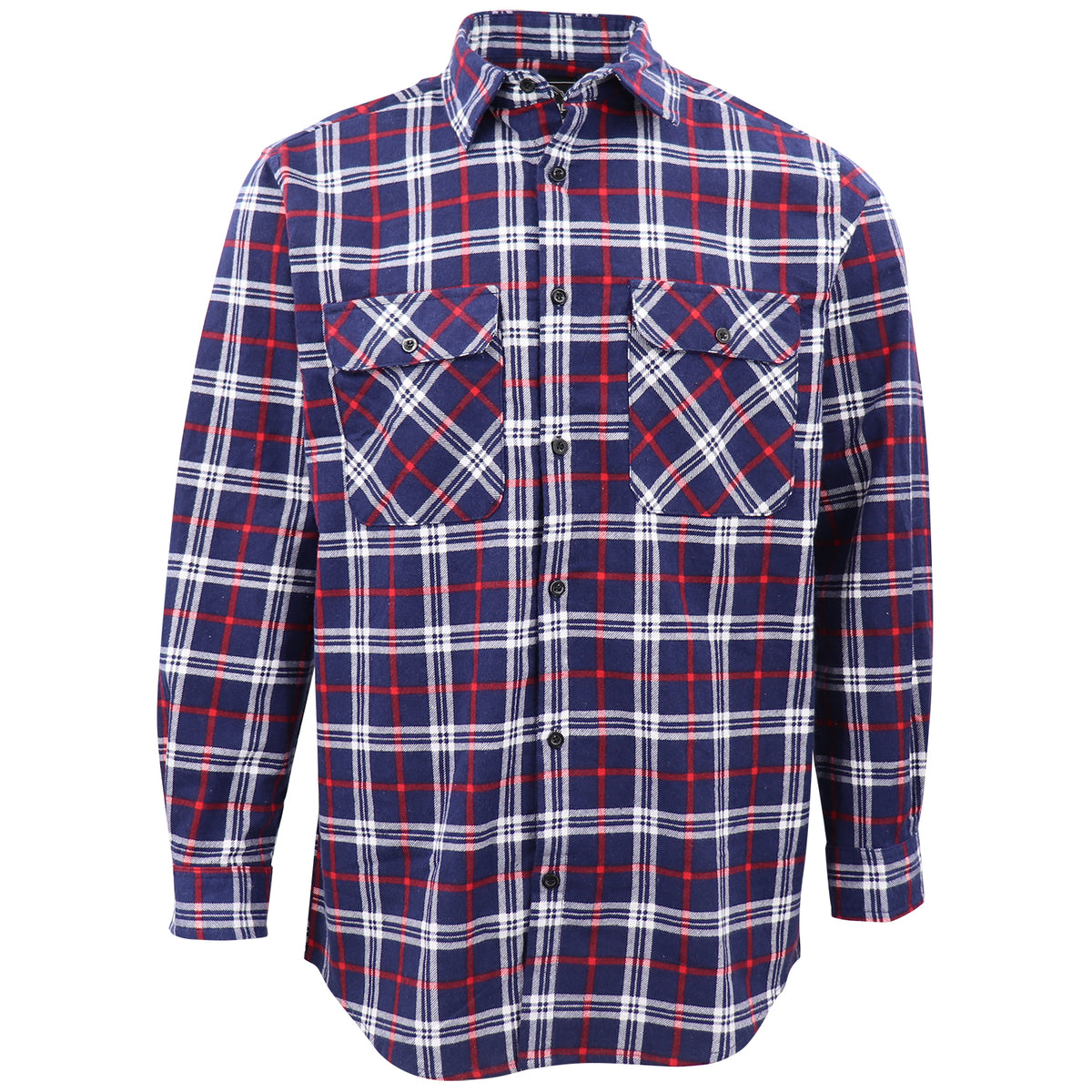 Men's 100% Cotton Flannelette Shirt Long Sleeve Plaid Check Flannel w Pockets