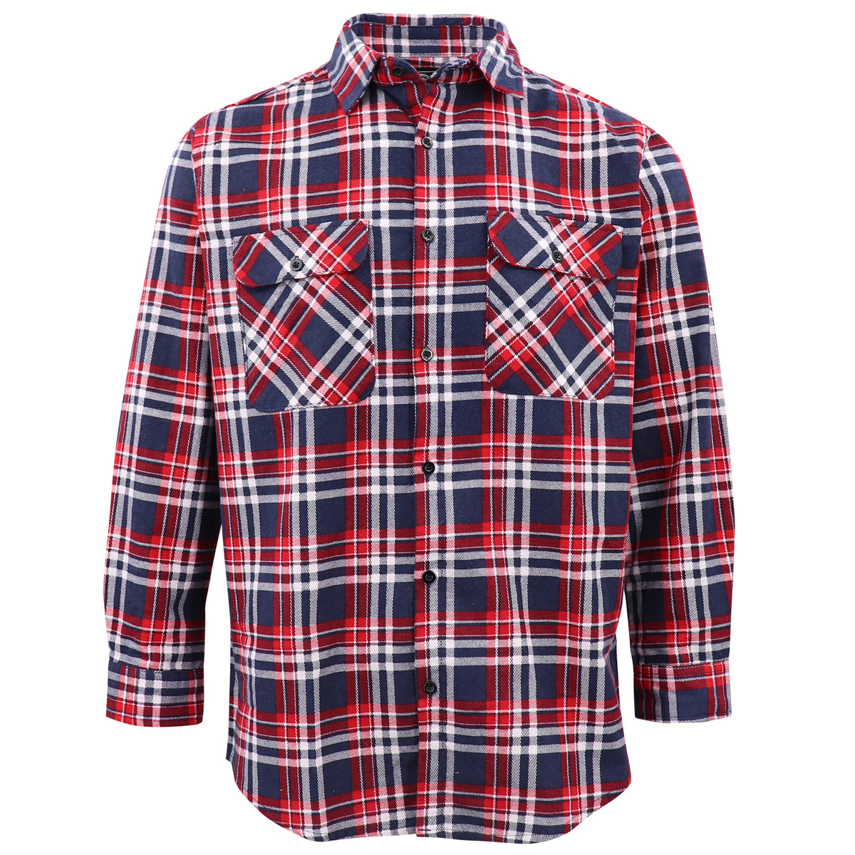 Men's 100% Cotton Flannelette Shirt Long Sleeve Plaid Check Flannel w Pockets