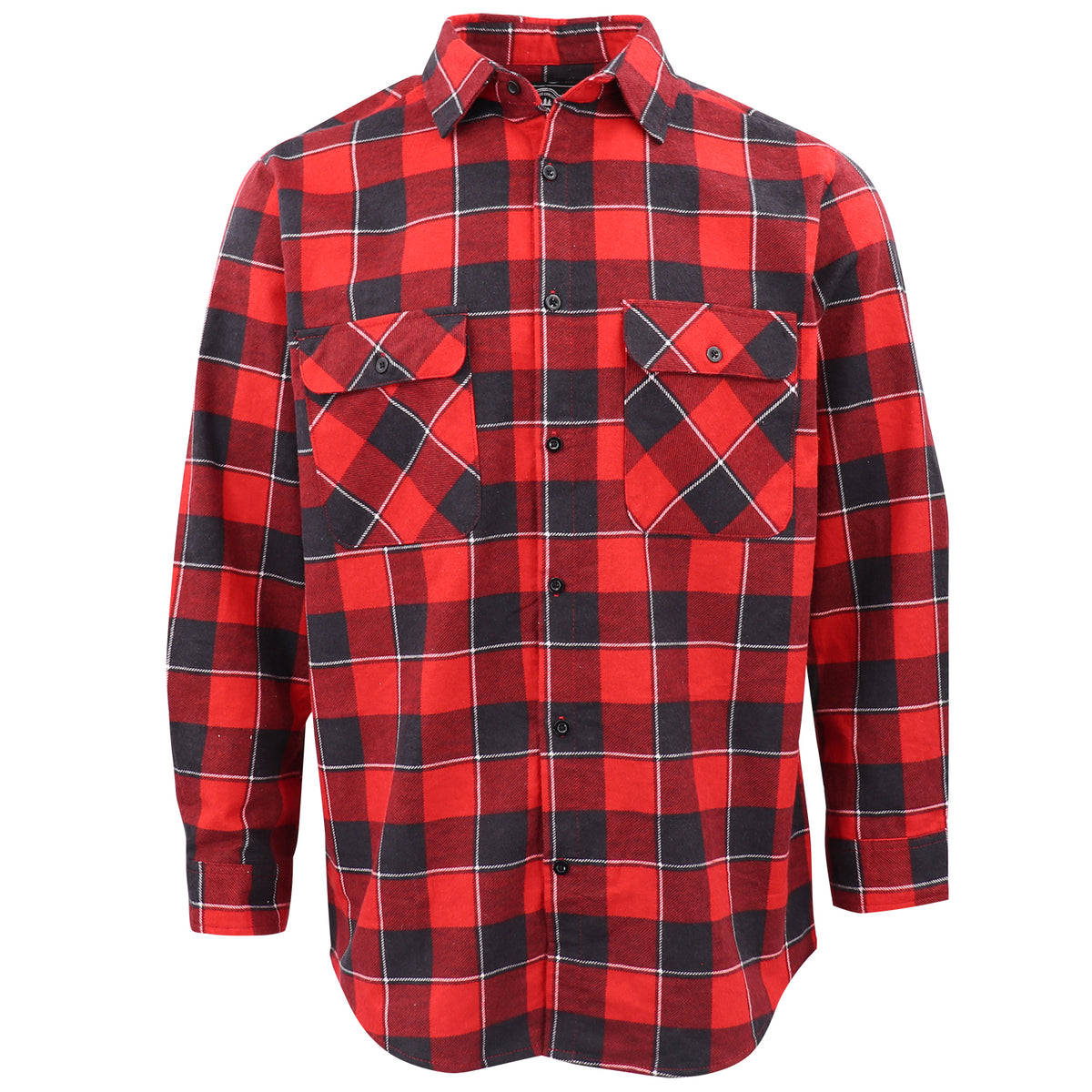 Men's 100% Cotton Flannelette Shirt Long Sleeve Plaid Check Flannel w Pockets