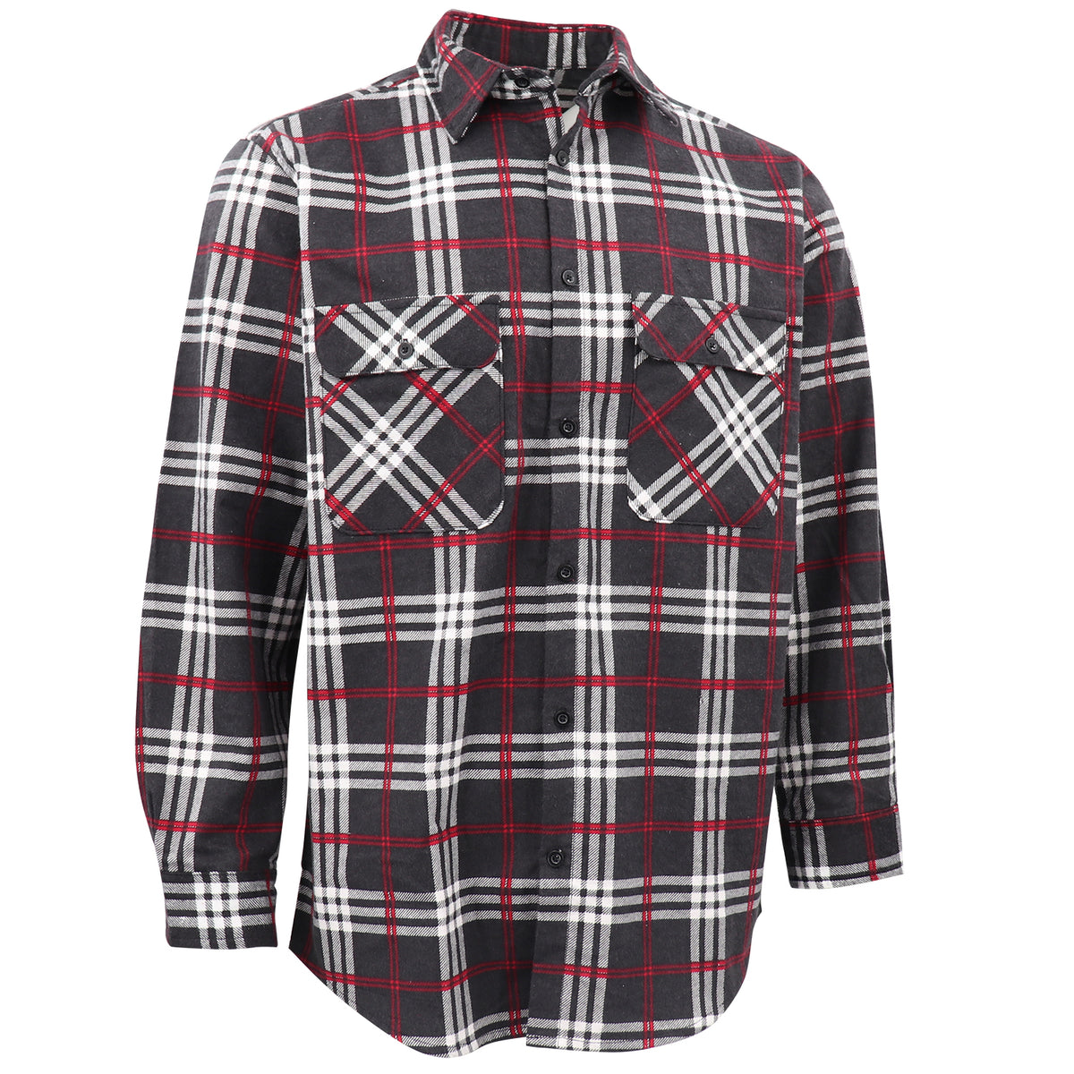 Men's 100% Cotton Flannelette Shirt Long Sleeve Plaid Check Flannel w Pockets