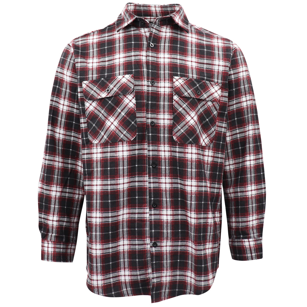 Men's 100% Cotton Flannelette Shirt Long Sleeve Plaid Check Flannel w Pockets