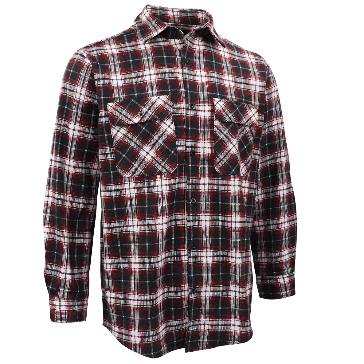 Men's 100% Cotton Flannelette Shirt Long Sleeve Plaid Check Flannel w Pockets
