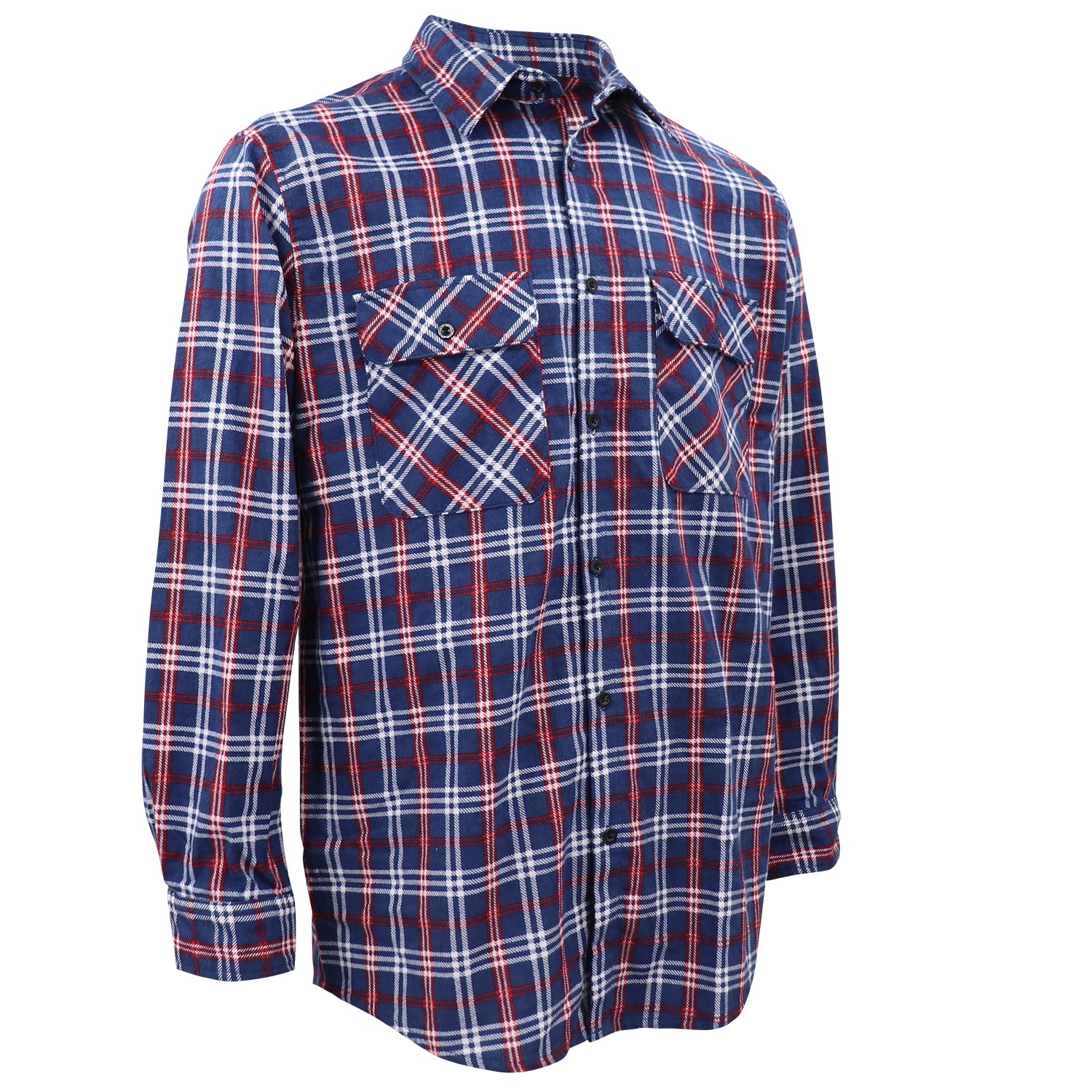 Men's 100% Cotton Flannelette Shirt Long Sleeve Plaid Check Flannel w Pockets