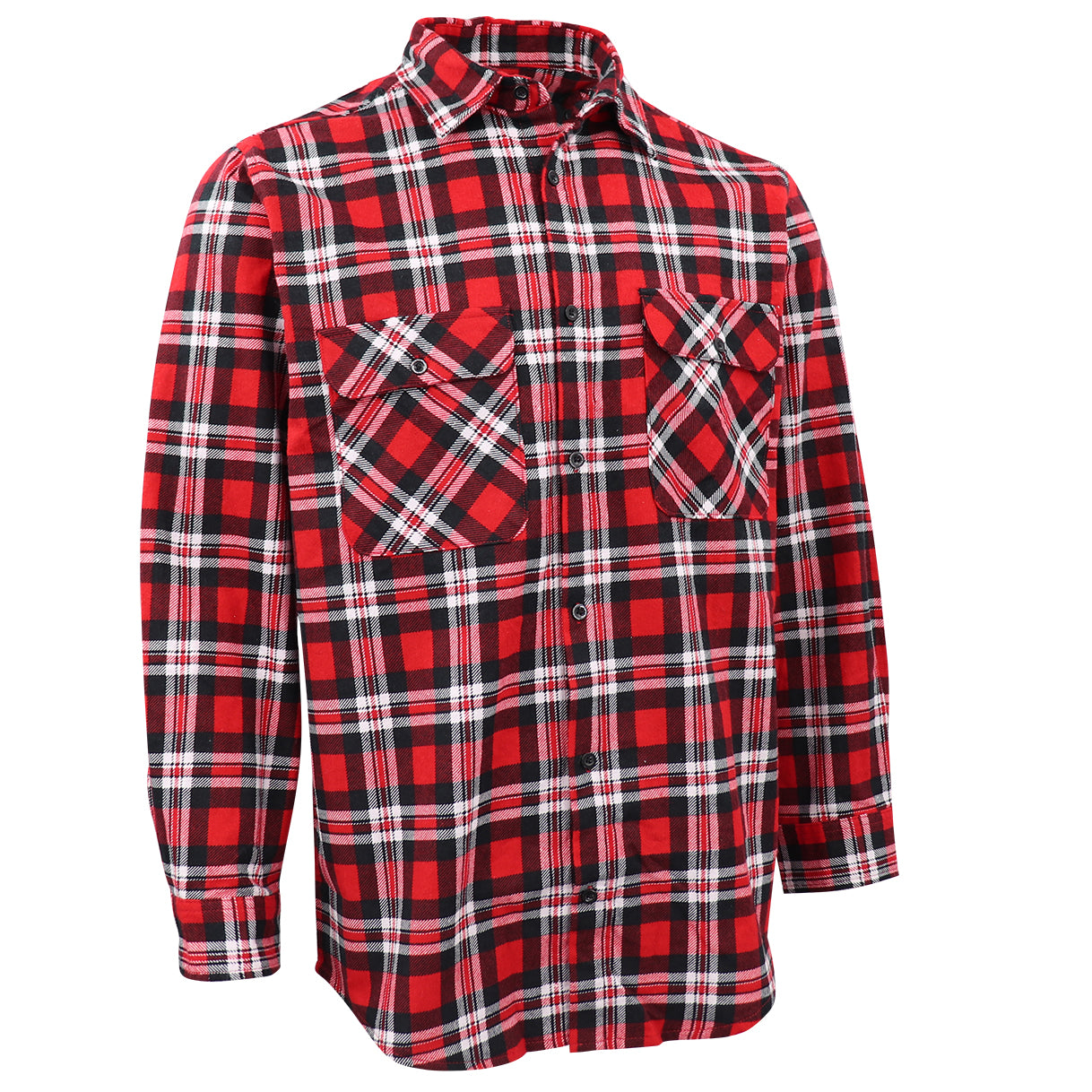 Men's 100% Cotton Flannelette Shirt Long Sleeve Plaid Check Flannel w Pockets