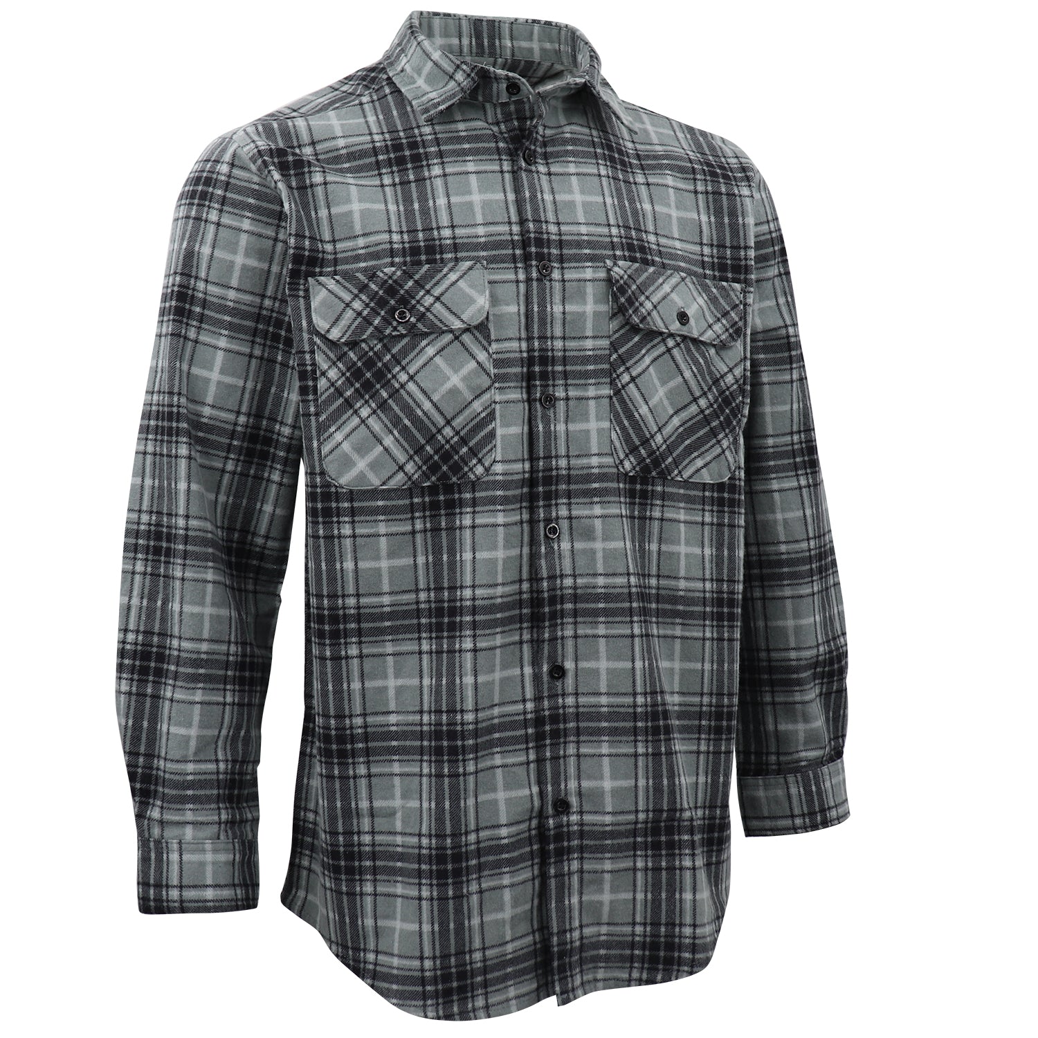 Men's 100% Cotton Flannelette Shirt Long Sleeve Plaid Check Flannel w Pockets