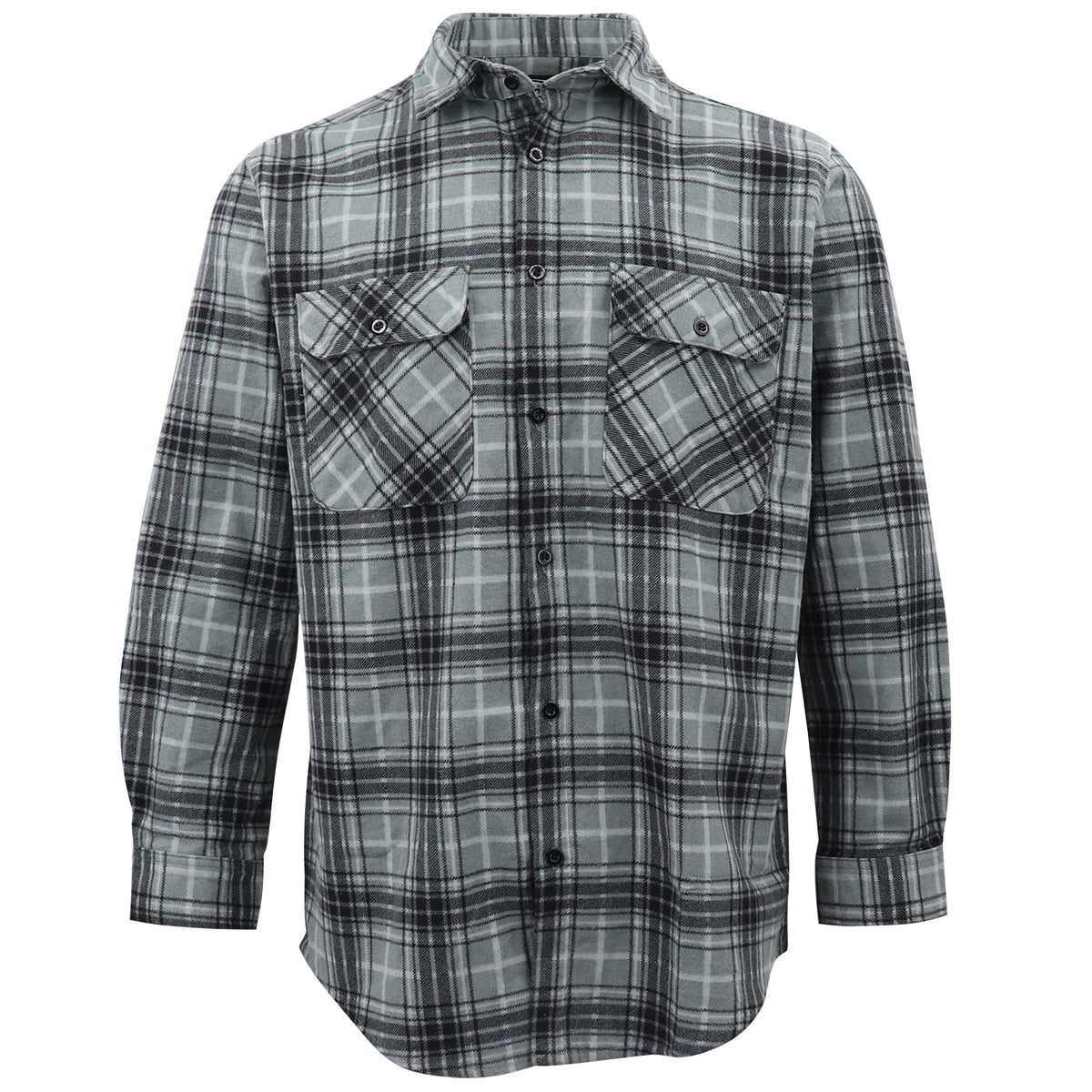 Men's 100% Cotton Flannelette Shirt Long Sleeve Plaid Check Flannel w Pockets