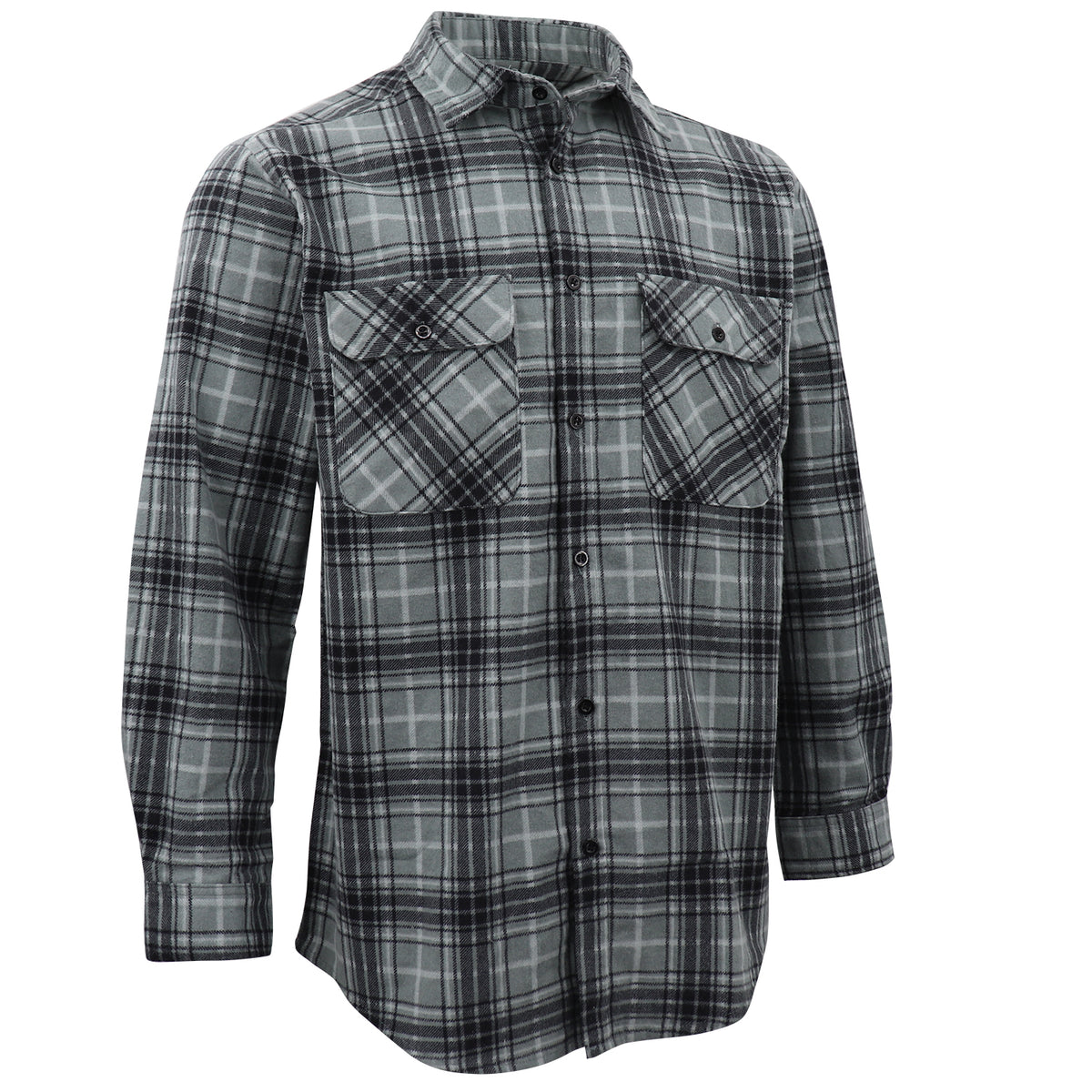 Men's 100% Cotton Flannelette Shirt Long Sleeve Plaid Check Flannel w Pockets