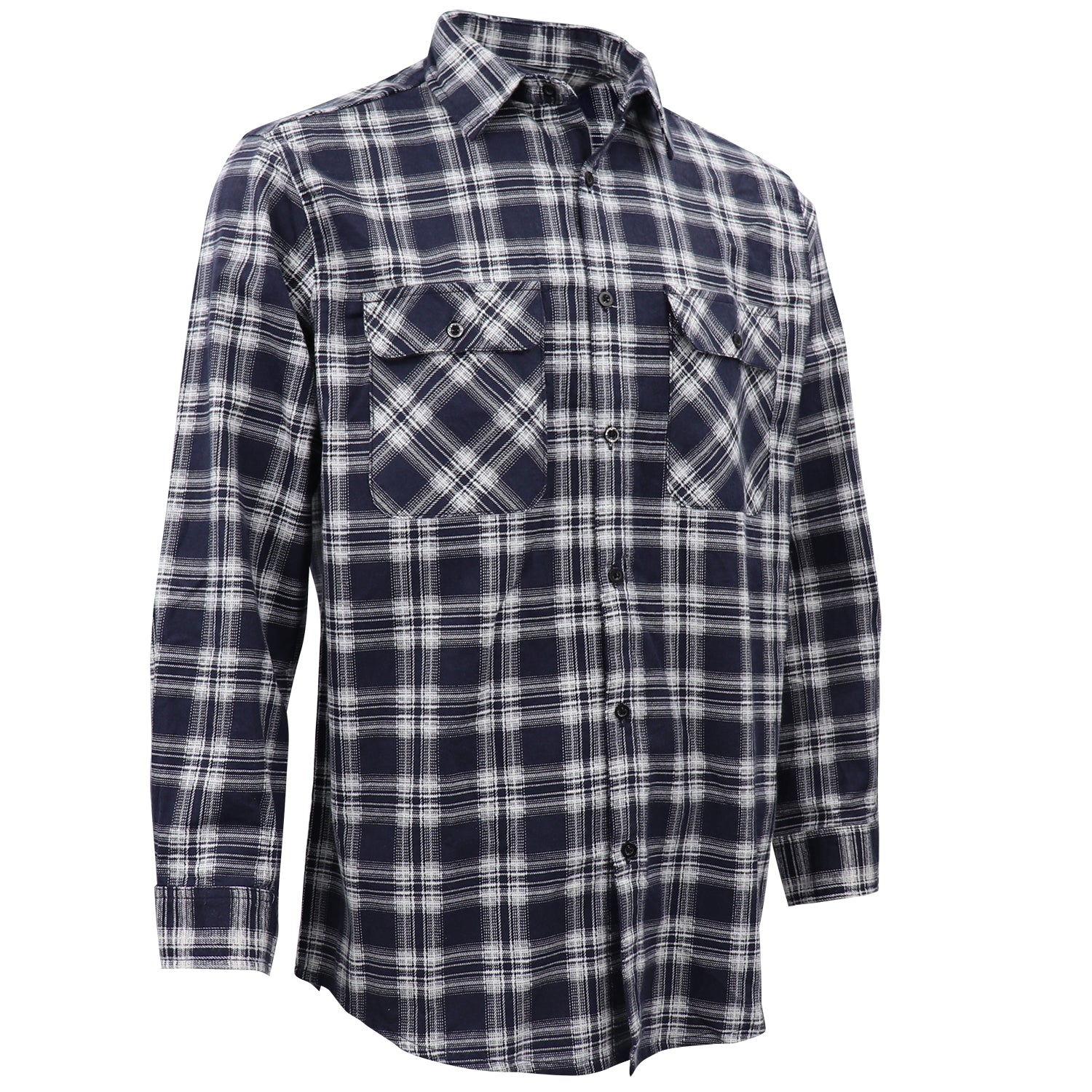 Men's 100% Cotton Flannelette Shirt Long Sleeve Plaid Check Flannel w Pockets