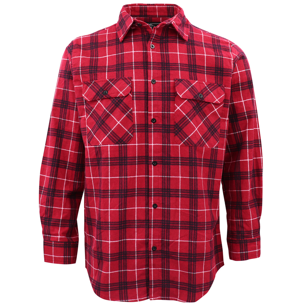 Men's 100% Cotton Flannelette Shirt Long Sleeve Plaid Check Flannel w Pockets