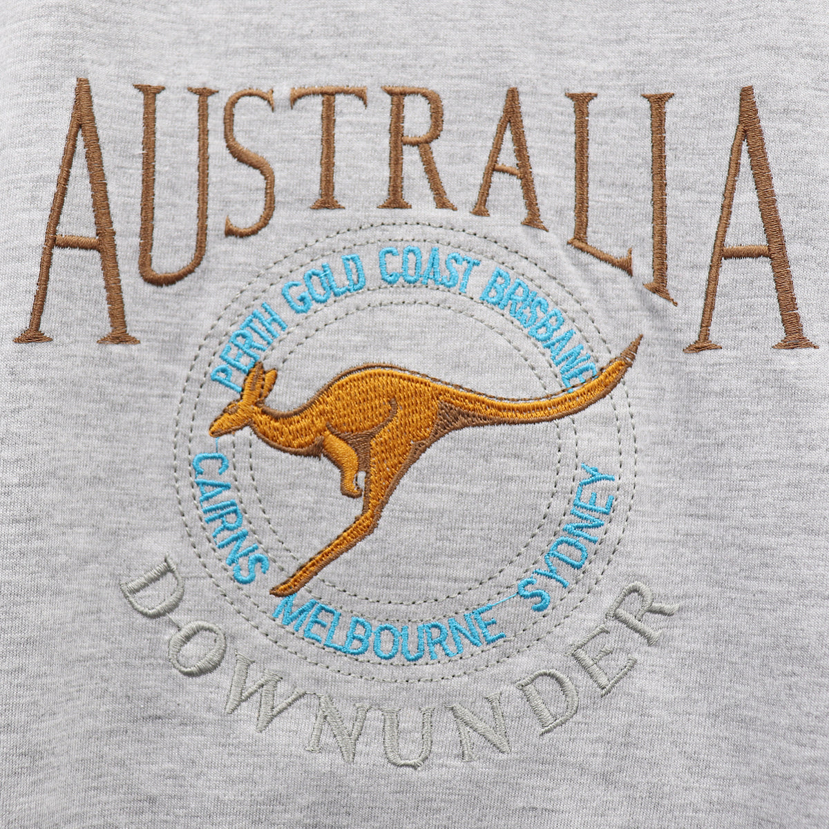 100% Cotton Unisex Embroidered Australian Kangaroo T - Shirt Souvenir Top Tee