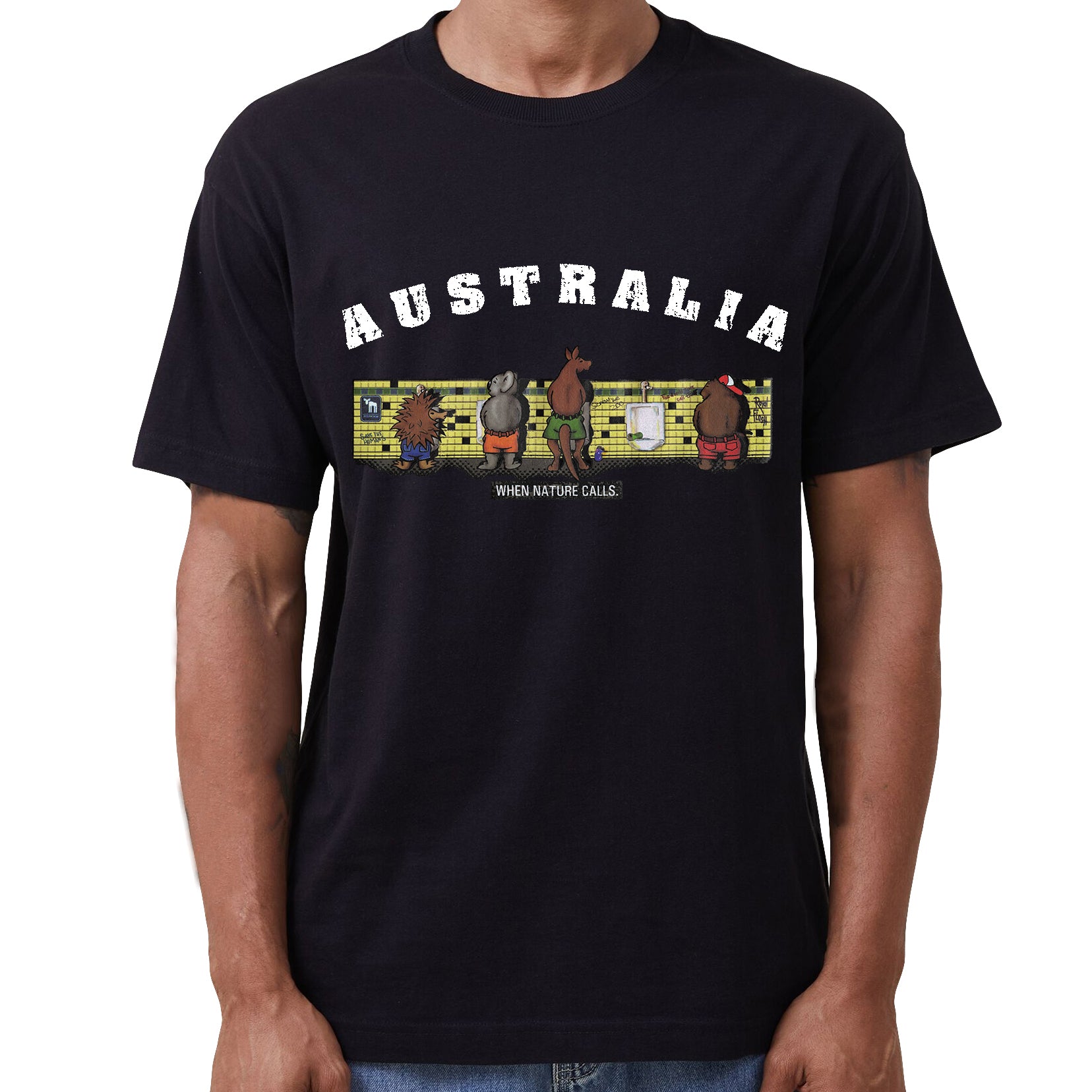 Adult 100% Cotton T - Shirt Australia When Nature Calls Souvenir Tee Fun Tops