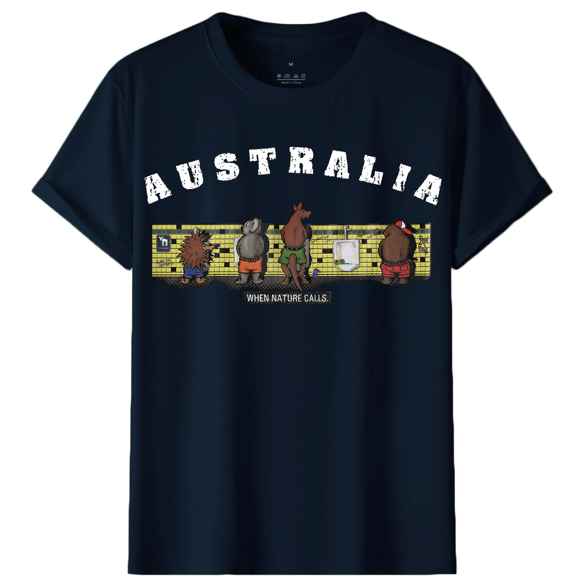 Adult 100% Cotton T - Shirt Australia When Nature Calls Souvenir Tee Fun Tops