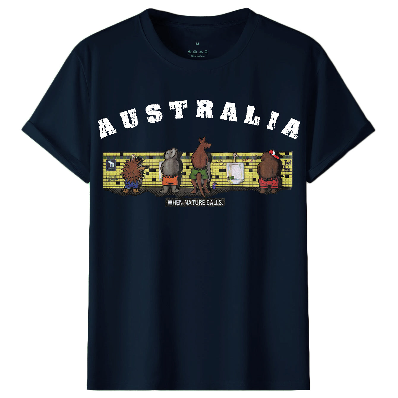 Adult 100% Cotton T - Shirt Australia When Nature Calls Souvenir Tee Fun Tops