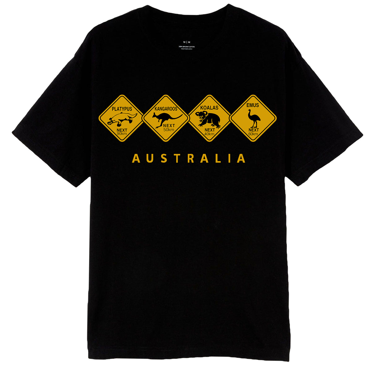 Unisex 100% Cotton T - Shirt Australia Wildlife Road Sign Souvenir Tee Tops