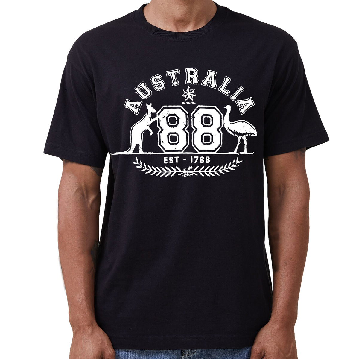 Unisex 100% Cotton T - Shirt Australia Kangaroo Emu Aussie Souvenir Tee Tops