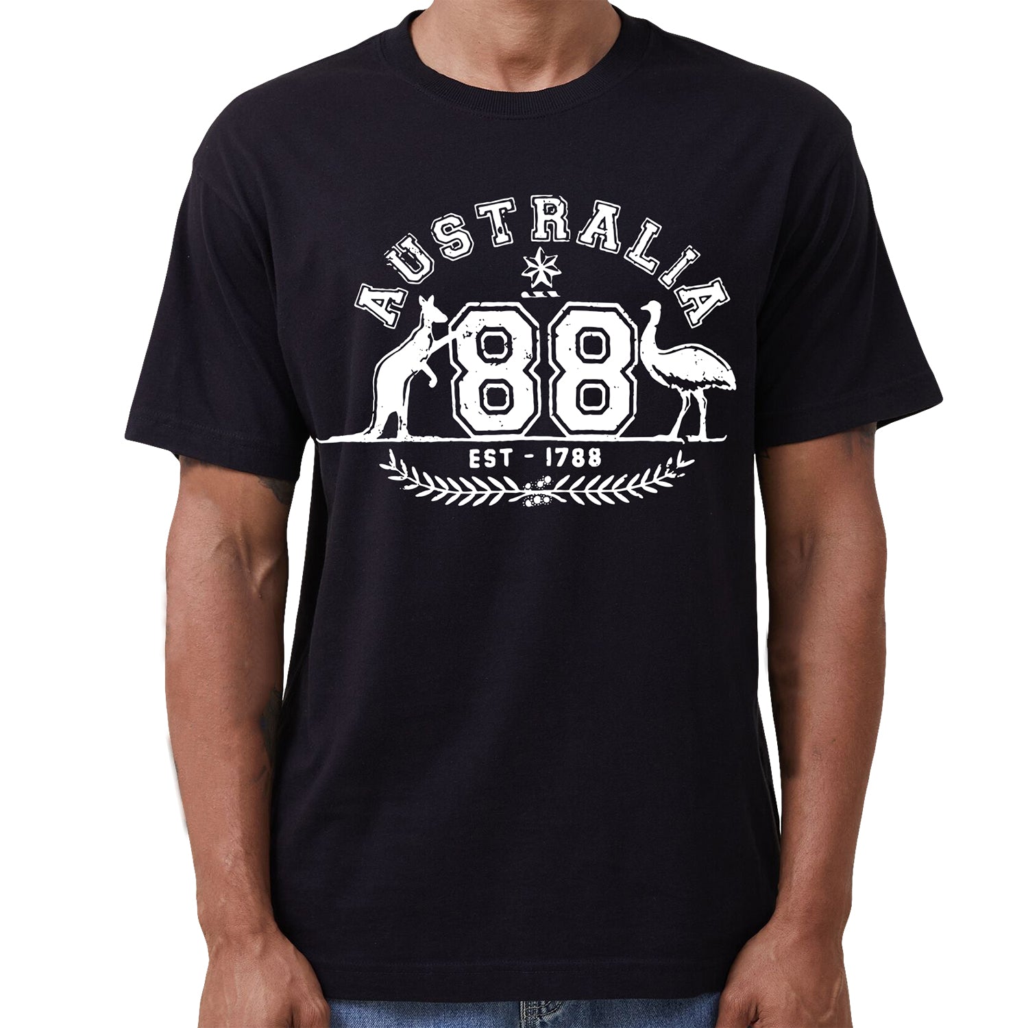 Unisex 100% Cotton T - Shirt Australia Kangaroo Emu Aussie Souvenir Tee Tops