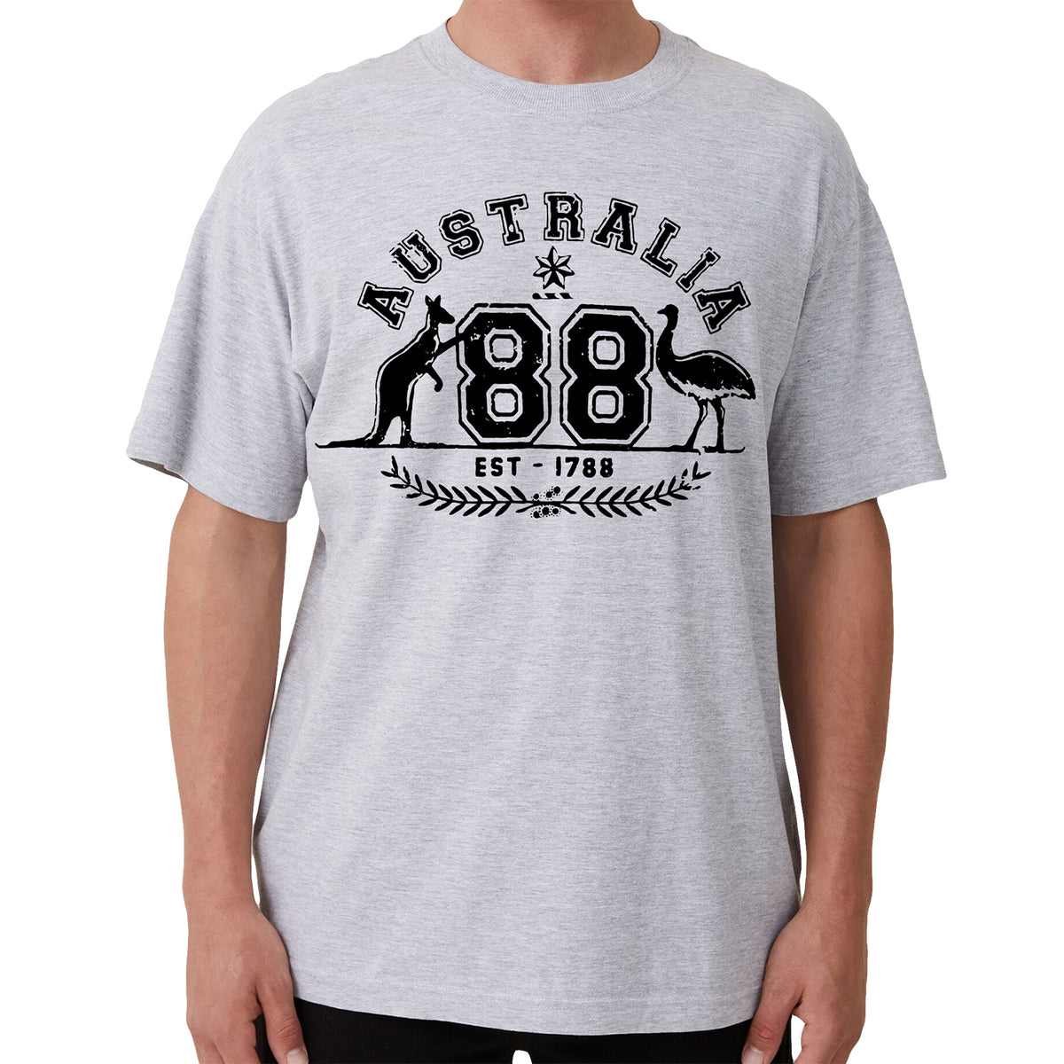 Unisex 100% Cotton T - Shirt Australia Kangaroo Emu Aussie Souvenir Tee Tops