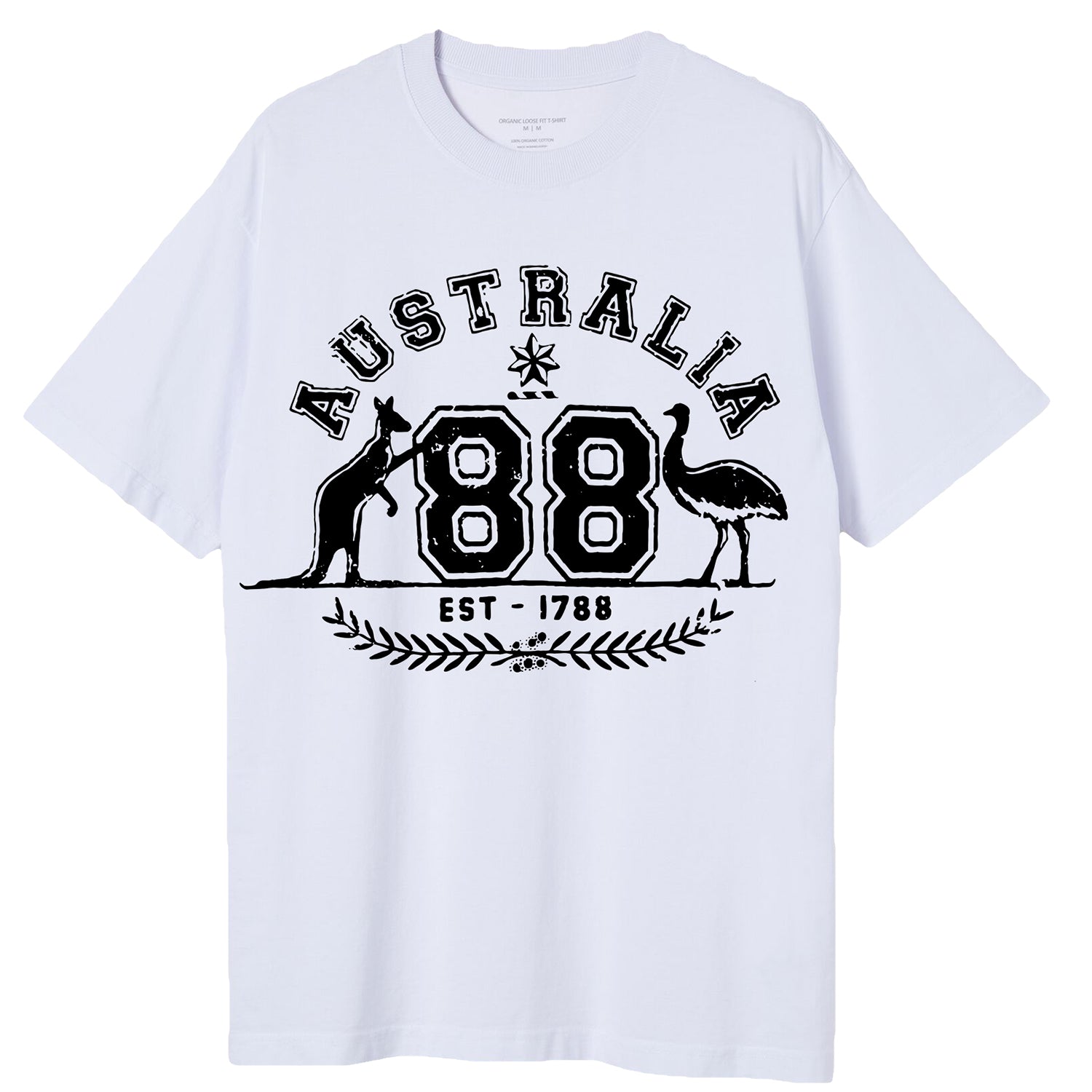 Unisex 100% Cotton T - Shirt Australia Kangaroo Emu Aussie Souvenir Tee Tops
