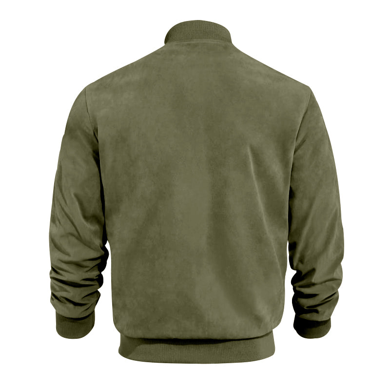 Men's Varsity Bomber Flight Jacket Breathable Windbreaker Zip Coat Faux