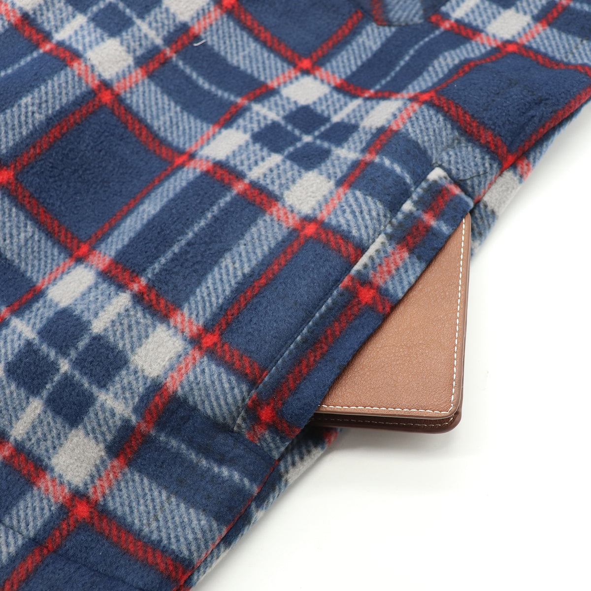 Men's Hooded Flannel Jacket Flannelette Plaid Fleece Shirt Zip Up Winter Coat