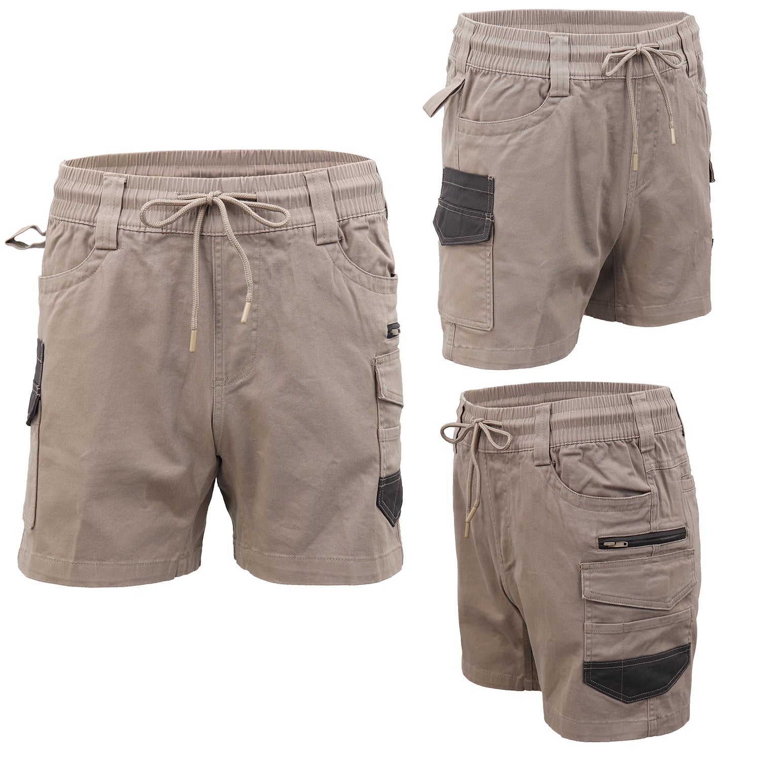 Mens Cargo Cotton Work Shorts 10 Pockets Tradies Utility Pants Workwear