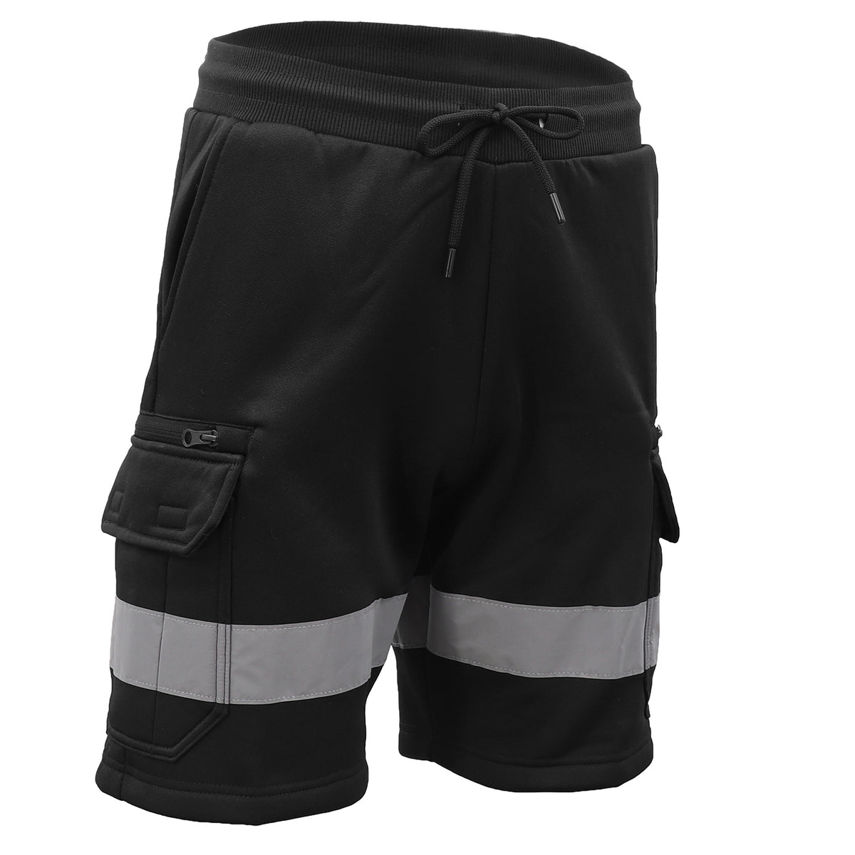 Hi Vis Fleece Work Cargo Shorts w Reflective Tape Workwear Tradie Utility