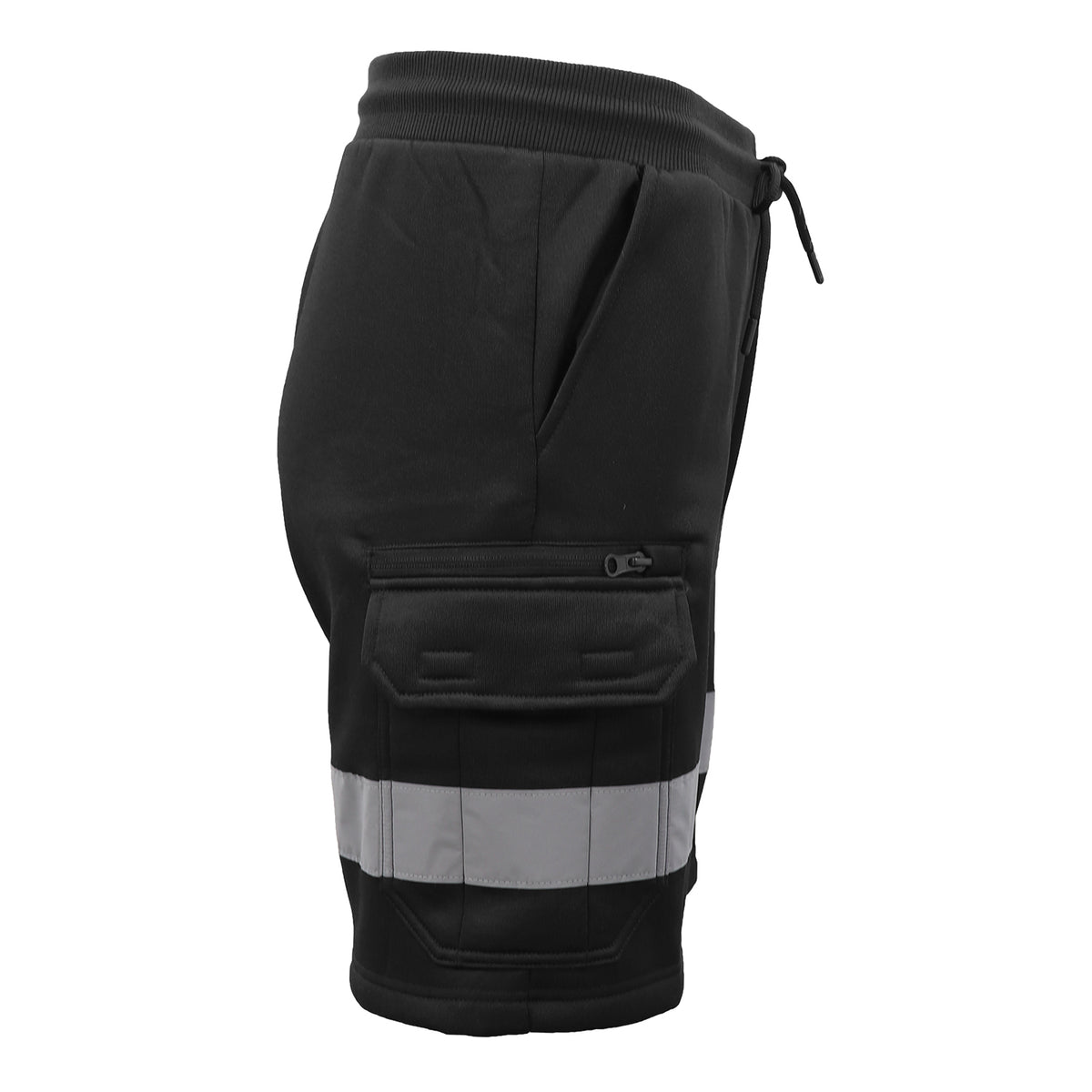 Hi Vis Fleece Work Cargo Shorts w Reflective Tape Workwear Tradie Utility