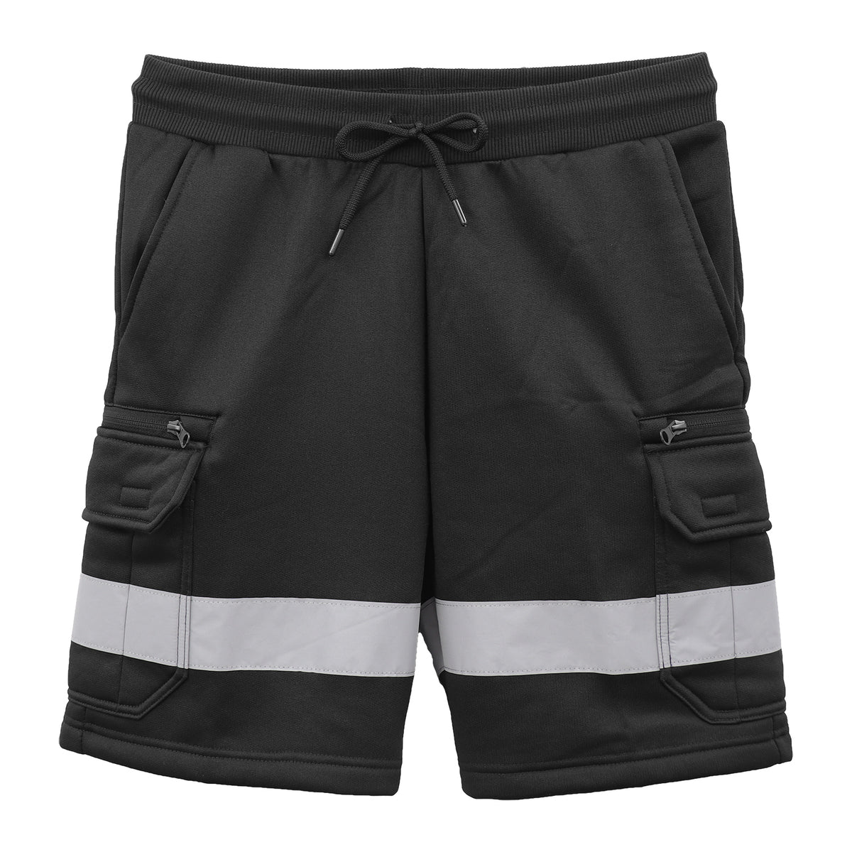 Hi Vis Fleece Work Cargo Shorts w Reflective Tape Workwear Tradie Utility