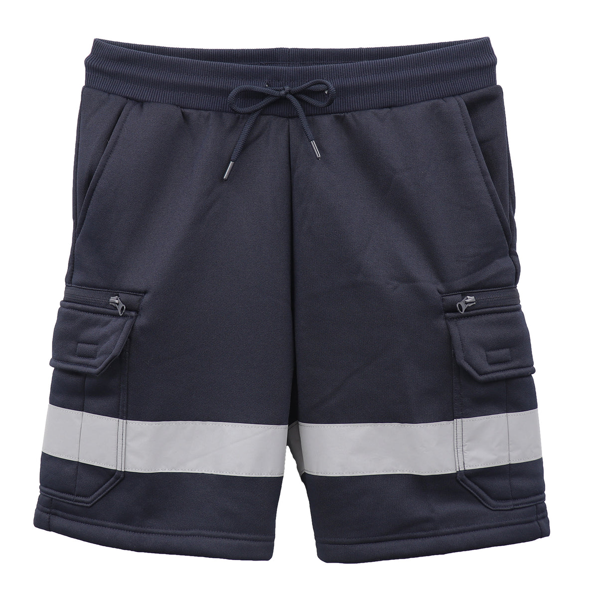 Hi Vis Fleece Work Cargo Shorts w Reflective Tape Workwear Tradie Utility