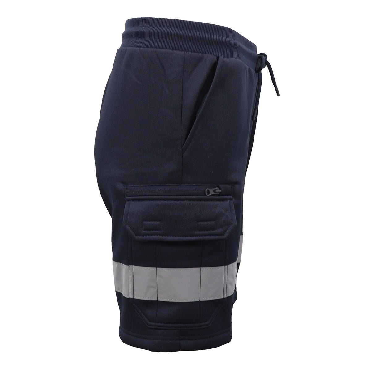 Hi Vis Fleece Work Cargo Shorts w Reflective Tape Workwear Tradie Utility