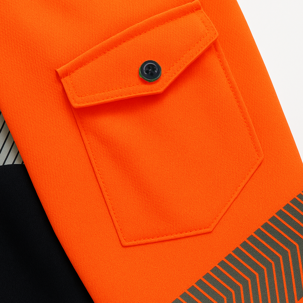 HI VIS Long Sleeve Polo Shirt Reflective Tape Safety Tradie Work Wear Tops