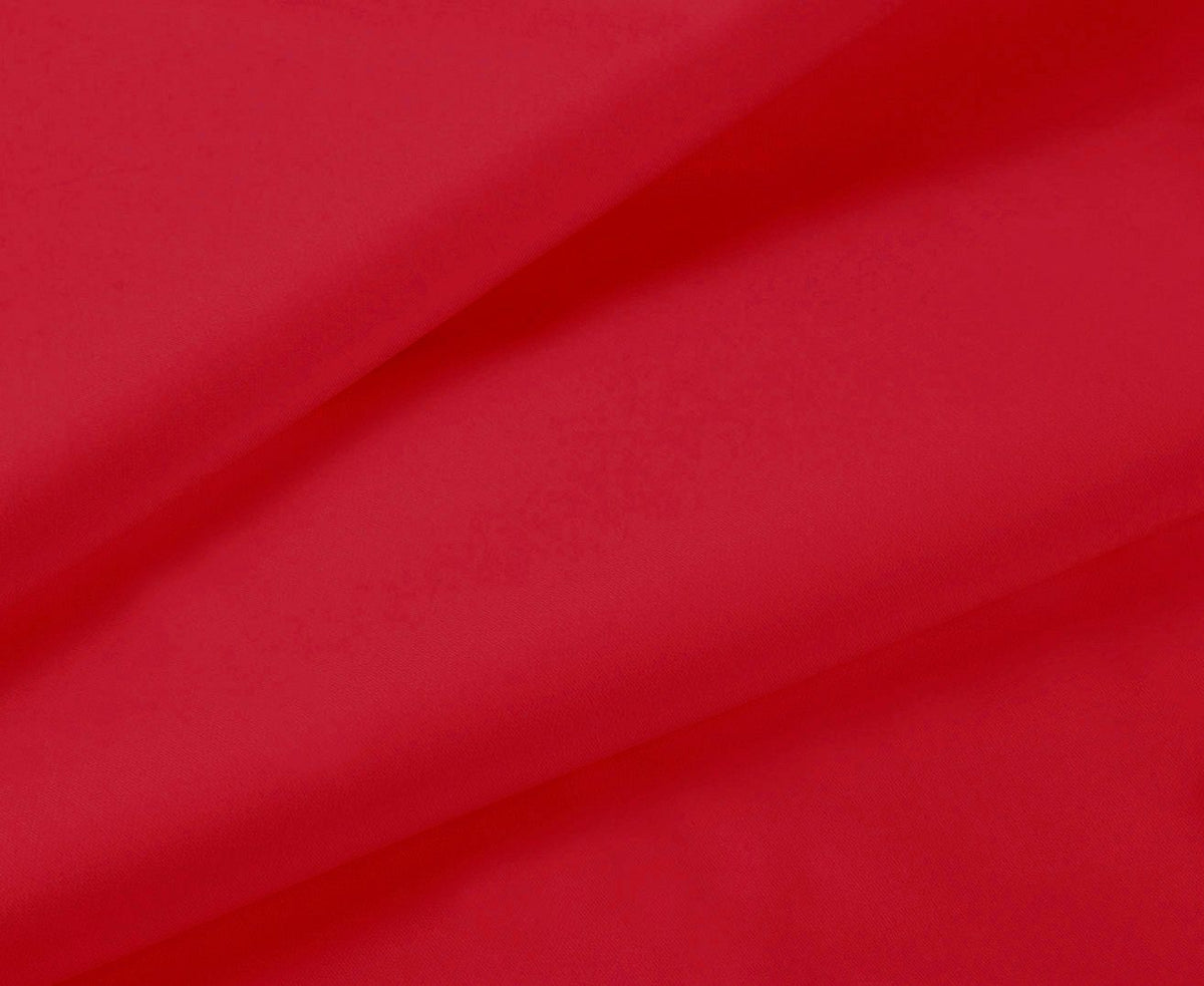 1000TC Ultra Soft Double Size Bed Red Flat & Fitted Sheet Set