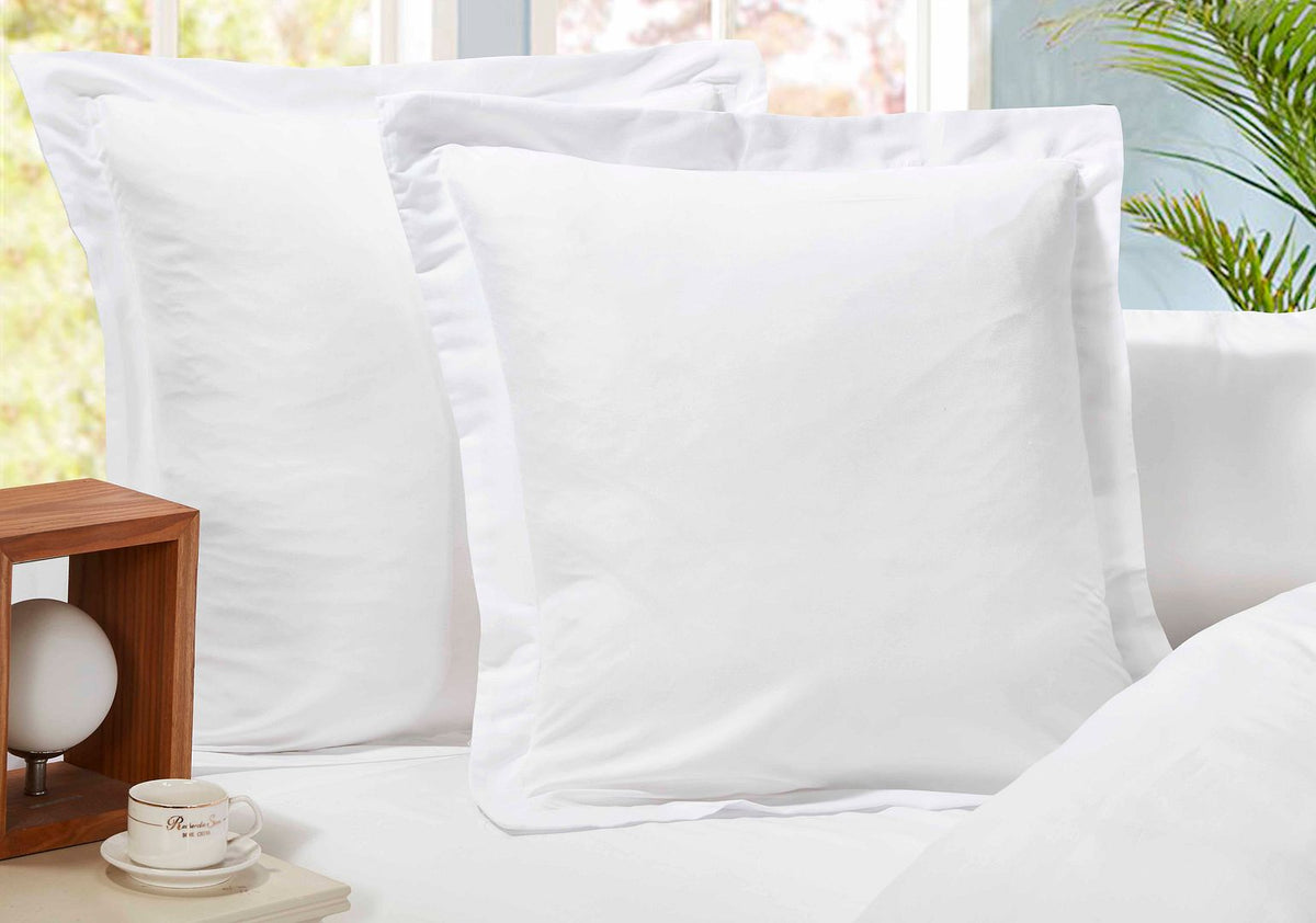 1000TC Ultra Soft European Pillowcases 2 - Pack White