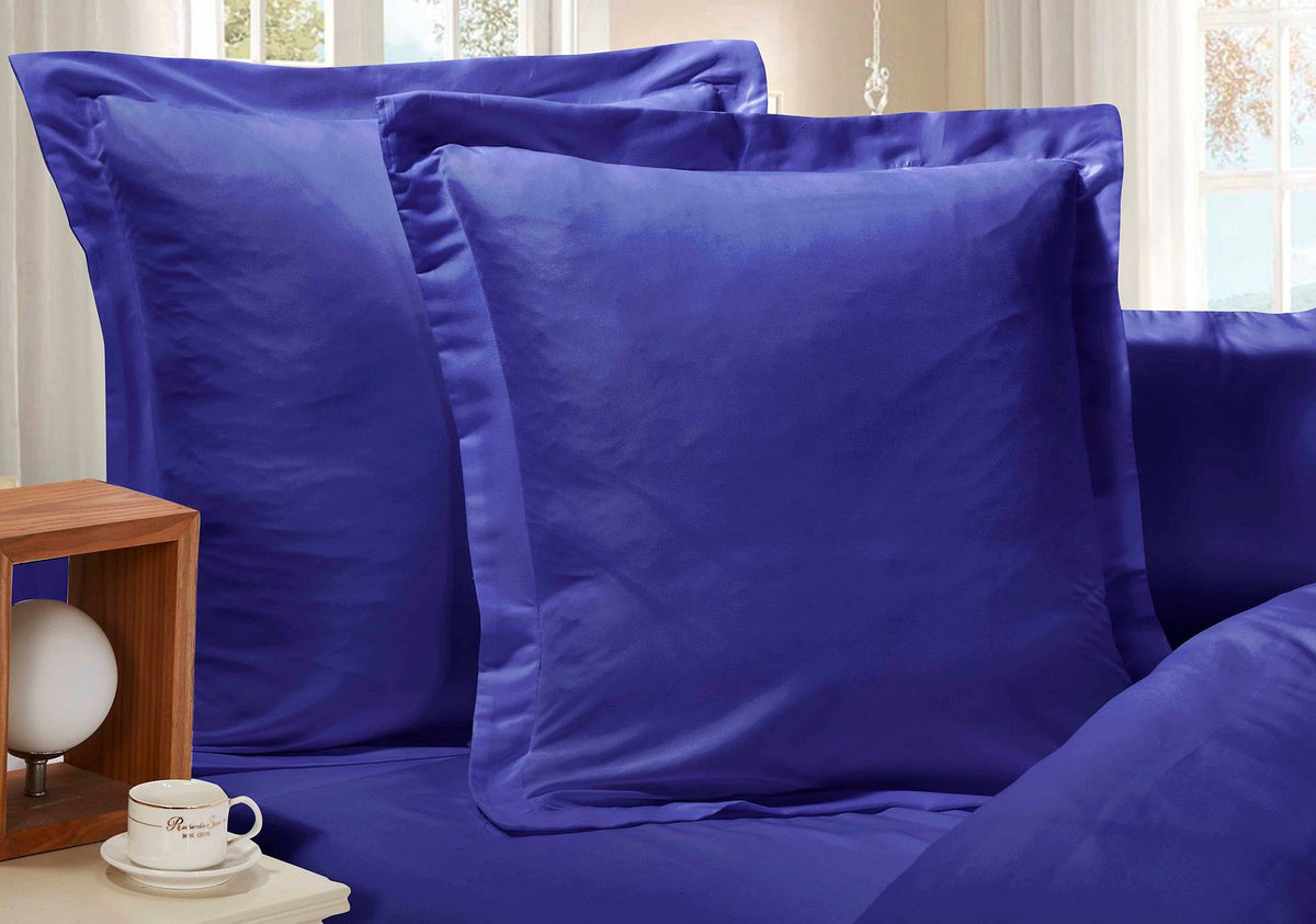 1000TC Ultra Soft European Pillowcases 2 - Pack Royal Blue