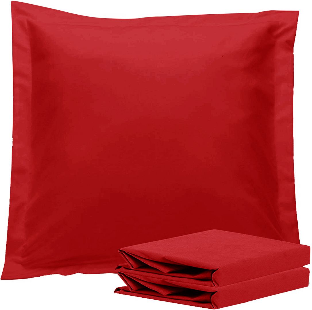1000TC Ultra Soft European Pillowcases 2 - Pack Red