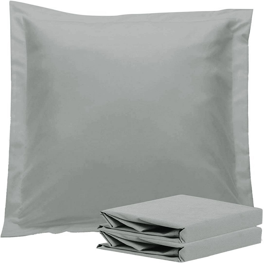 1000TC Ultra Soft European Pillowcases 2 - Pack Grey