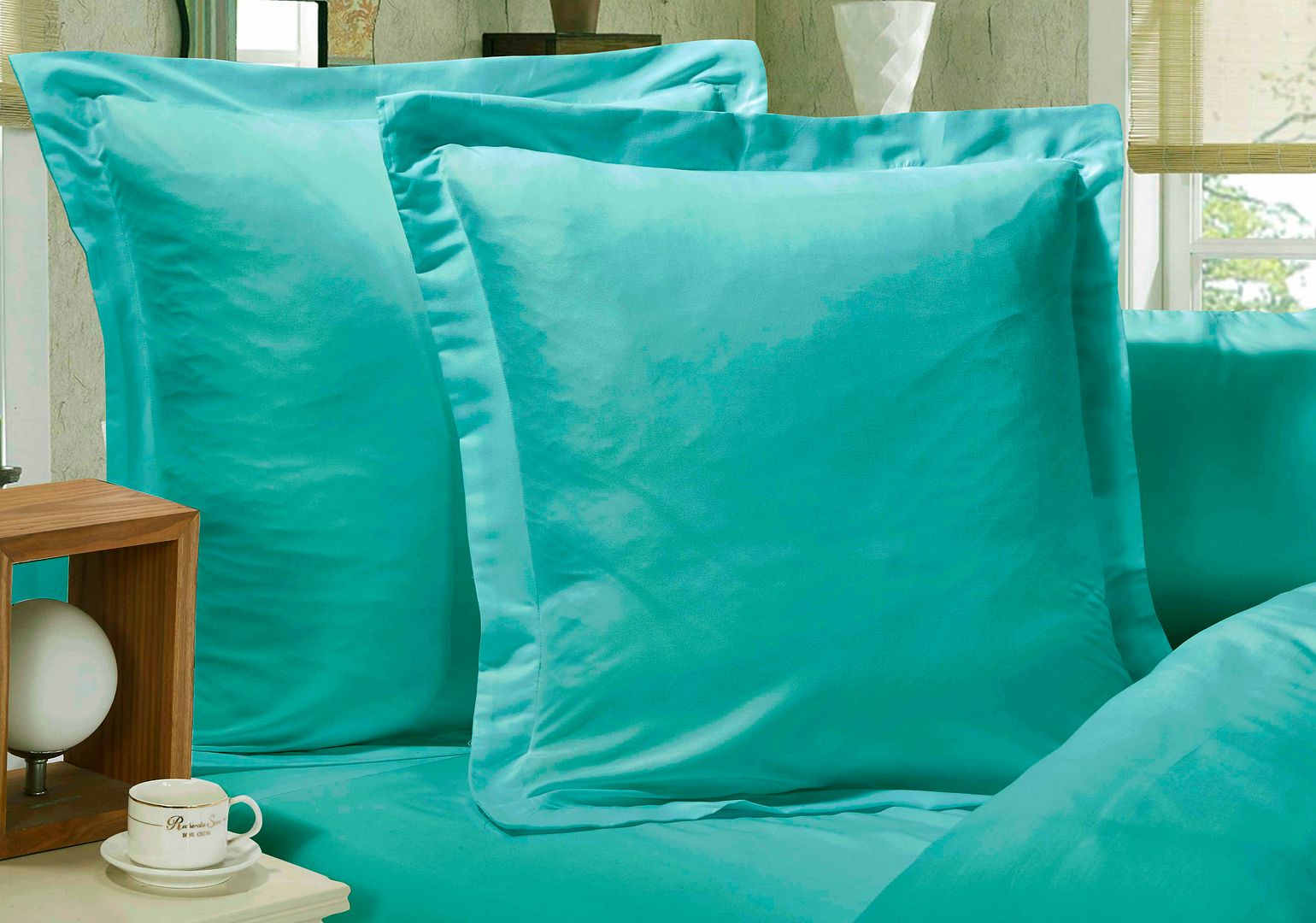 1000TC Ultra Soft European Pillowcases 2 - Pack Teal