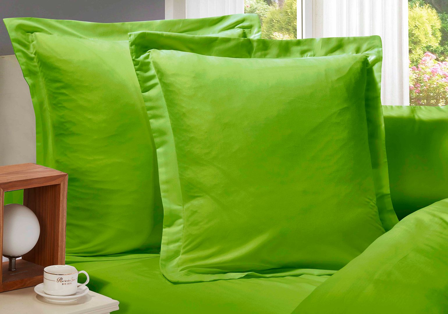 1000TC Ultra Soft European Pillowcases 2 - Pack Green