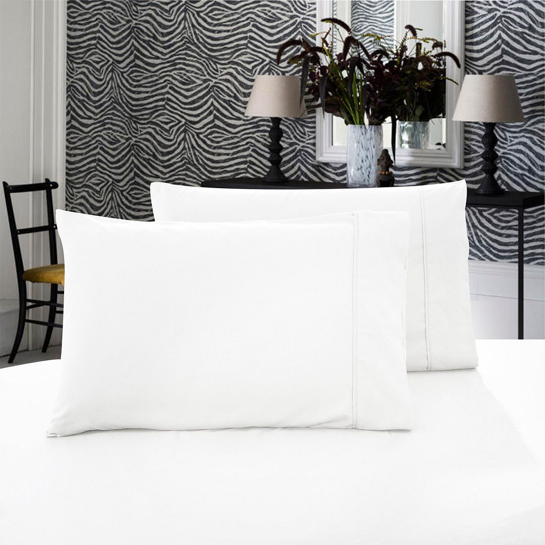 1000TC Ultra Soft King size Pillowcases 2 - Pack - White