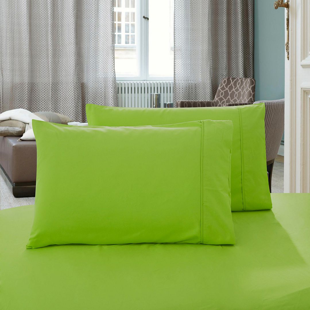 1000TC Ultra Soft King size Pillowcases 2 - Pack - Green