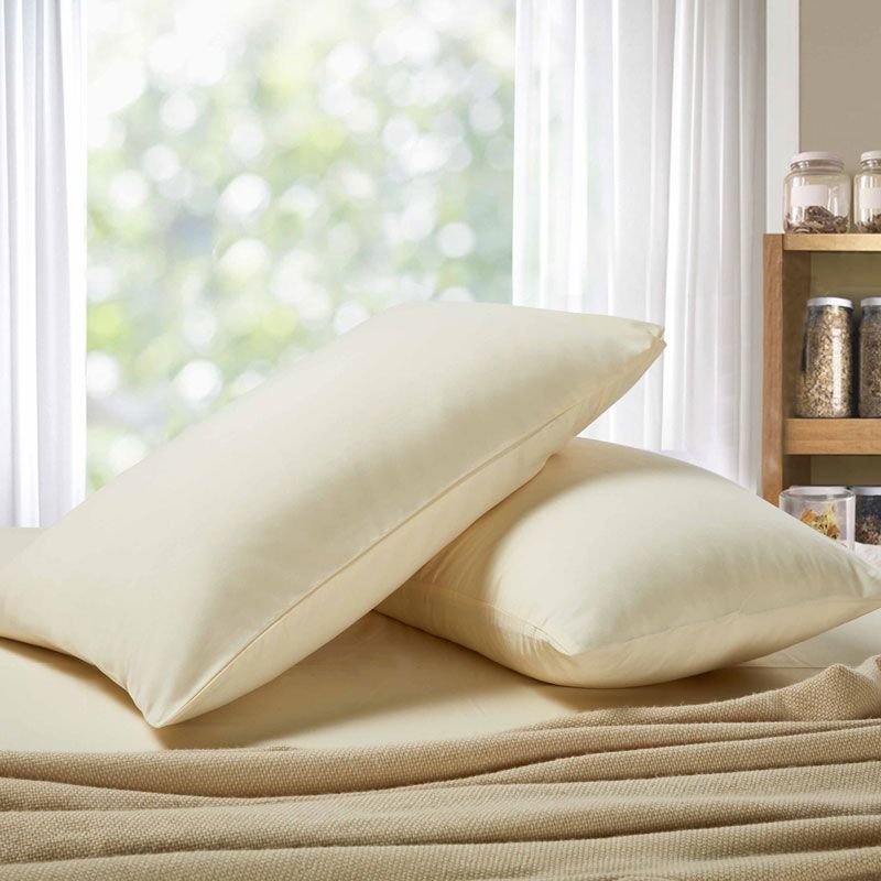 1000TC Ultra Soft King size Pillowcases 2 - Pack - Yellow Cream