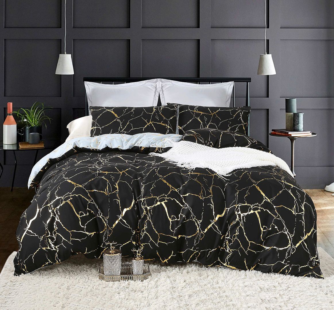 Adana Reversible King Size Bed Quilt/Duvet Cover Set